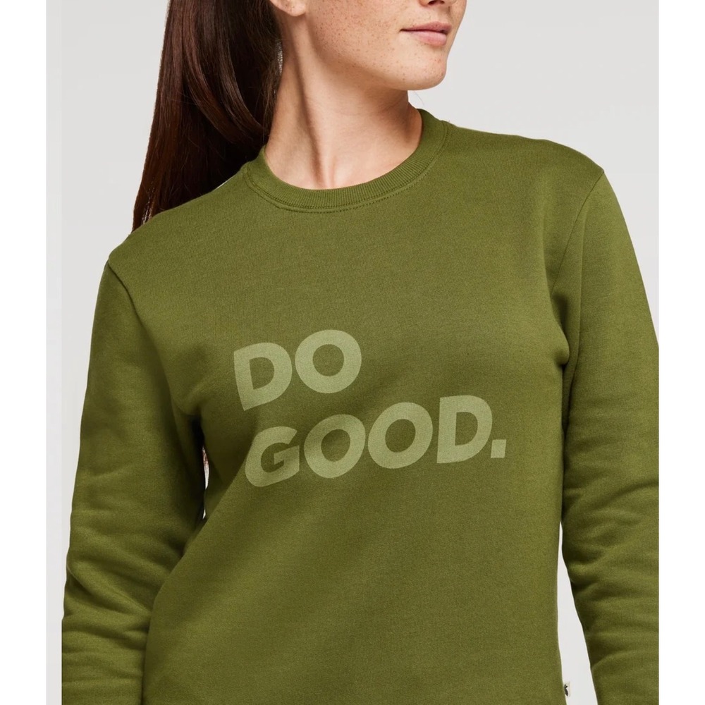 Cotopaxi Sweatshirt Do Good Graphic Olive Green Women Size XS Organic Cotton